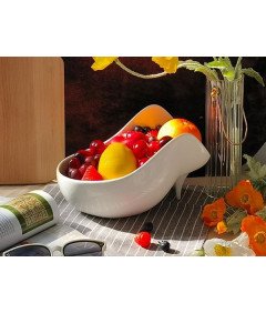 Stylowa Ceramiczna Miska na Owoce BreeRainz w Kształcie Buta Biała