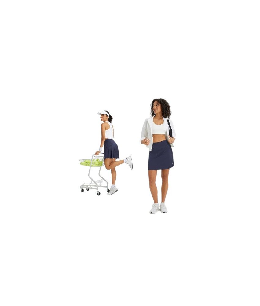 BALEAF Spódnica Sportowa Tenisowa Kieszenie Spódniczka Szorty Granatowa S