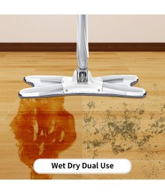 Mop Płaski Regulowany Kij Typ X Mycie Bezdotykowe Mikrofibra 140cm Natudeco