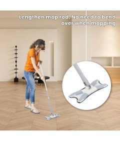 Mop Płaski Regulowany Kij Typ X Mycie Bezdotykowe Mikrofibra 140cm Natudeco