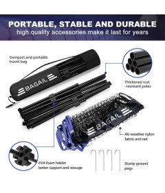 Siatka Do Badmintona Tenisa Siatkówki 3w1 Mocna 4,2 M Regulowana Niebieska