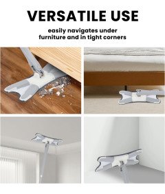 Mop Płaski Regulowany Kij Typ X Mycie Bezdotykowe Mikrofibra 140cm Natudeco