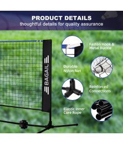 Siatka Do Badmintona Tenisa Siatkówki 3w1 Mocna 4,2 M Regulowana Niebieska