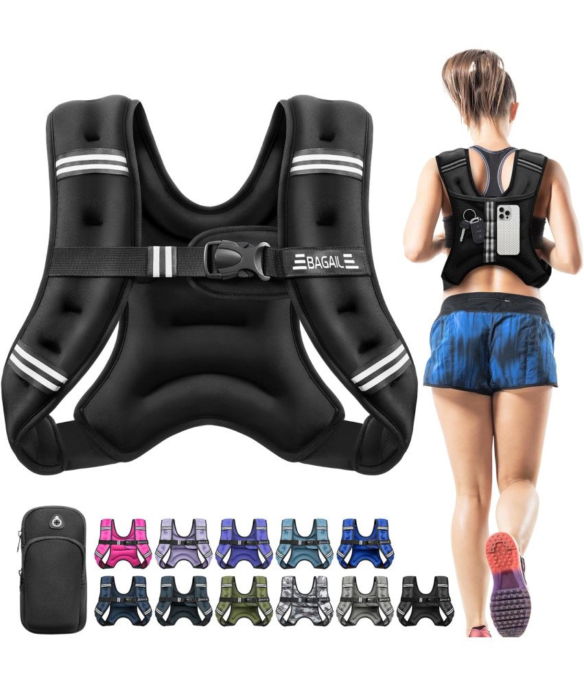 Kamizelka Obciążeniowa 11Kg 25lbs Do Ćwiczeń Biegania Trening Czarna BAGAIL