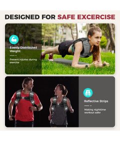 Kamizelka Obciążeniowa 9 Kg 21lbs Do Ćwiczeń Biegania Treningu Szara BAGAIL