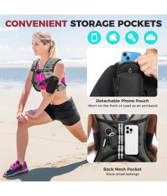 Kamizelka Obciążeniowa 9 Kg 21lbs Do Ćwiczeń Biegania Treningu Szara BAGAIL