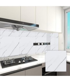 Panele Samoprzylepne Naklejki Płytki 30x30 cm 20 Sztuk Biały Marmur 1,8 m²