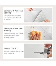 Panele Samoprzylepne Naklejki Płytki 30x30 cm 20 Sztuk Biały Marmur 1,8 m²