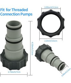 Adapter Basenowy Złącze Węża 32/38 mm na Gwint 2 Cale Zestaw 2 Sztuki