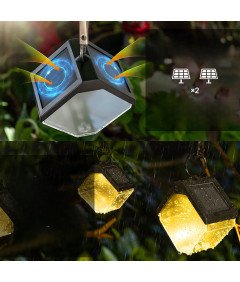 Lampki Solarne Ścienne Kostki RGB Wodoodporne Tarasowe Zestaw 2 szt 10 cm