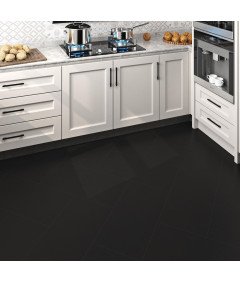 Płytki Panele Podłogowe Samoprzylepne PCV Czarne 30 x 60 cm 5 szt 0,9 m²