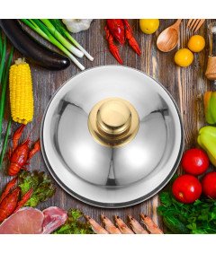Talerz Tacka z Pokrywką do Serwowania Pokrywa do Grilla Srebrna 18 cm