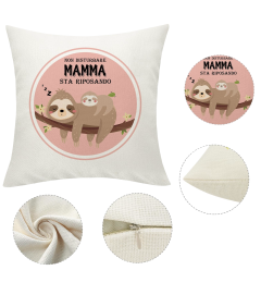 Poszewka na Poduszkę z Kieszeniami Prezent na Dzień Matki Biała 45 x 45 cm
