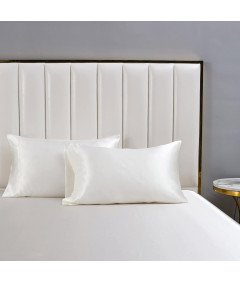 Luofanfei Prześcieradło Satynowe z Gumką 140x200 cm Gładkie Białe 25-30 cm