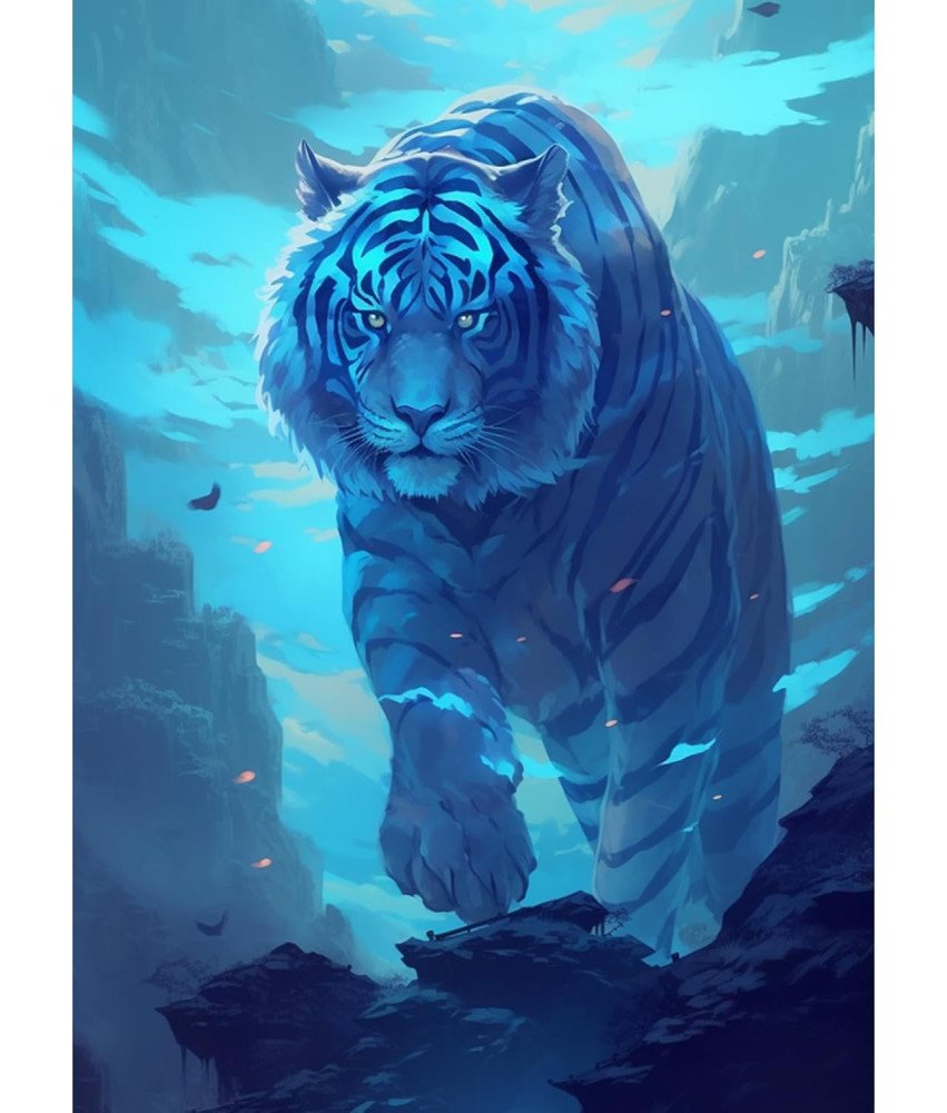 Komplet za slikanje kristalov 5D Handicraft Tiger 30x40 cm