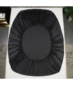 Luofanfei Prześcieradło Satynowe z Gumką 160x200 cm Gładkie Czarne 25-30 cm