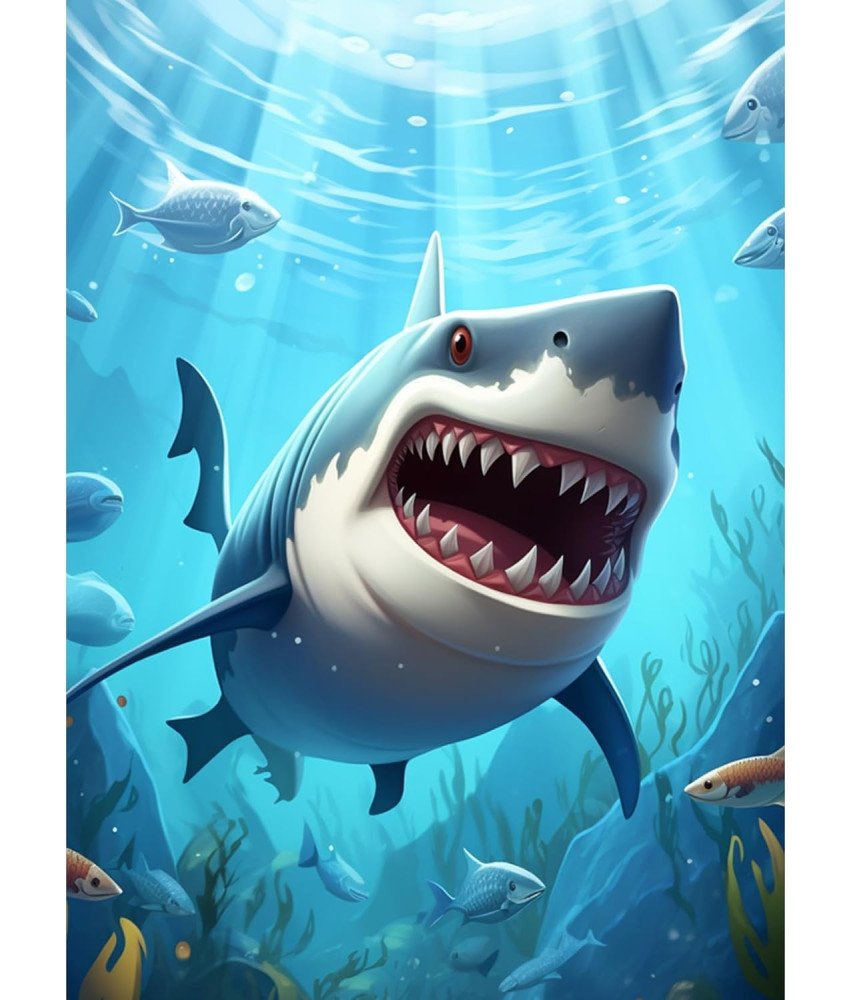 HAEPXYBY 5D DIY komplet za vezenje diamantov 30x40 cm Shark