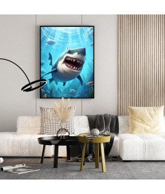 HAEPXYBY 5D DIY komplet za vezenje diamantov 30x40 cm Shark