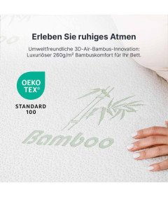 Materac Nawierzchniowy Nakładka 140x200cm Pianka Bambusowa Topper 7cm H2/H3