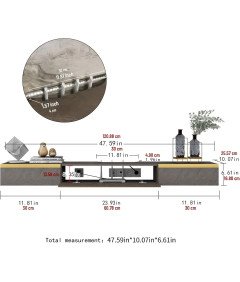 Szafka pod Telewizor TV Komoda Wisząca 120 cm z 3 Drzwiami Elegancka Szara