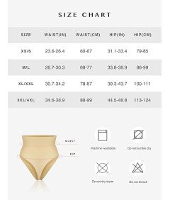 FeelinGirl Damskie Majtki Wyszczuplające Modelujące Push up Beżowe XL/XXL