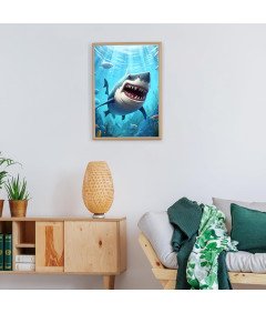 HAEPXYBY 5D DIY komplet za vezenje diamantov 30x40 cm Shark