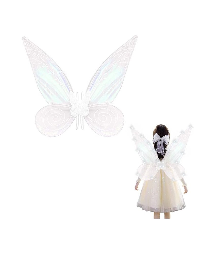 Świecące Skrzydła Wróżki Elfa Motyla LED Przebranie dla Dzieci i Dorosłych