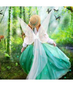 Świecące Skrzydła Wróżki Elfa Motyla LED Przebranie dla Dzieci i Dorosłych