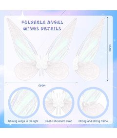 Świecące Skrzydła Wróżki Elfa Motyla LED Przebranie dla Dzieci i Dorosłych