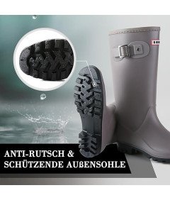 Lvptsh Damskie Kalosze Buty Wygodne Botki Przeciwdeszczowe Szare EU 40