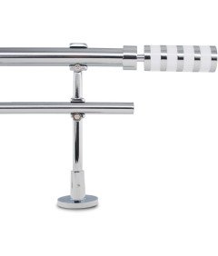 Karnisz Podwójny Regulowany 70-120 cm Średnica 25+28 mm Metalowy Srebrny
