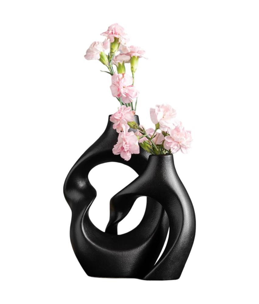 ZMARKRAFT Ceramiczny Wazon Zestaw 2-Częściowy Nowoczesny Czarny 20 cm