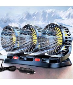 Wentylator Samochodowy Wiatrak Obrotowy Potrójny z 3 Wiatrakami 12 V