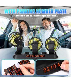 Wentylator Samochodowy Wiatrak Obrotowy Potrójny z 3 Wiatrakami 12 V