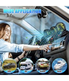 Wentylator Samochodowy Wiatrak Obrotowy Potrójny z 3 Wiatrakami 12 V