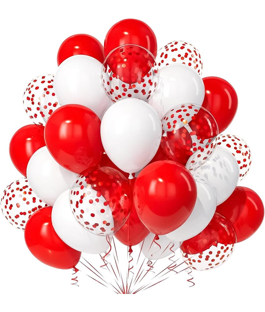 Balony Lateksowe Zestaw 30 Sztuk Balonów Czerwone Białe Transparentne