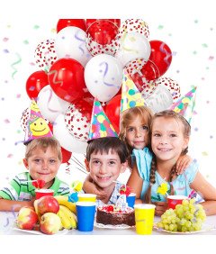 Balony Lateksowe Zestaw 30 Sztuk Balonów Czerwone Białe Transparentne