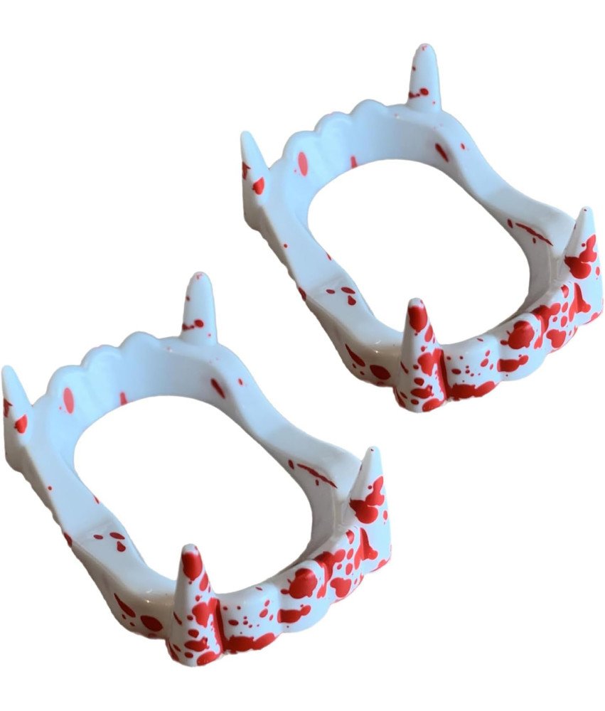 Zęby Wampira Kły Sztuczna Szczęka Drakula Przebranie na Halloween 2 Sztuki