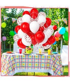 Balony Lateksowe Zestaw 30 Sztuk Balonów Czerwone Białe Transparentne