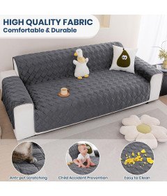 Pokrowiec Narzuta na Kanapę Sofę Koc 120x185 cm Miękki Antypoślizgowy Szary