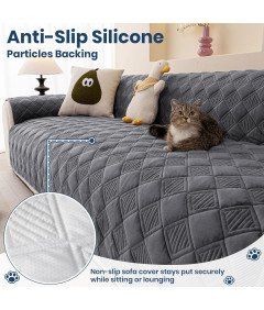 Pokrowiec Narzuta na Kanapę Sofę Koc 120x185 cm Miękki Antypoślizgowy Szary