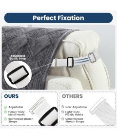 Pokrowiec Narzuta na Kanapę Sofę Koc 120x185 cm Miękki Antypoślizgowy Szary