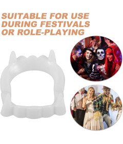Zęby Wampira Kły Sztuczna Szczęka Drakula Przebranie na Halloween 10 Sztuk
