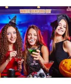 Zęby Wampira Kły Sztuczna Szczęka Drakula Przebranie na Halloween 10 Sztuk