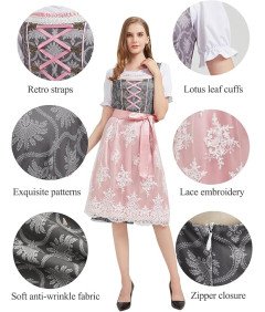 Sukienka Bawarska Kostium Strój Tradycyjny Dirndl Na Oktoberfest Rozmiar M