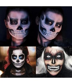 Tatuaże Na Twarz na Halloween Zestaw 4 Arkusze Tatuaż Tymczasowy