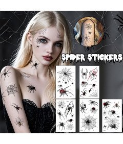 Tatuaże Na Twarz na Halloween Zestaw 9 Arkuszy Tatuaż Tymczasowy