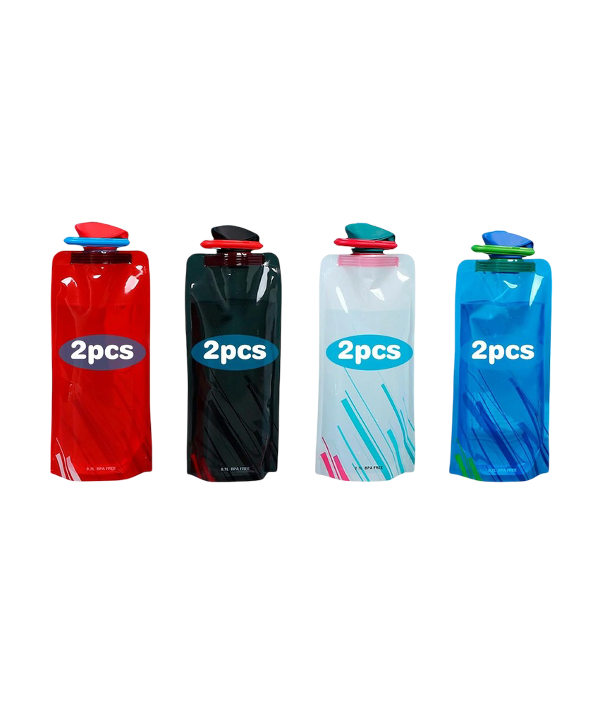 Zestaw 8 Sztuk Składana Butelka Na Wodę 700 ml Elastyczny Bidon Turystyczny