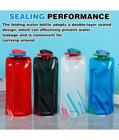 Zestaw 8 Sztuk Składana Butelka Na Wodę 700 ml Elastyczny Bidon Turystyczny