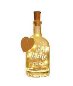 Dekoracyjna Butelka z Lampkami Led Prezent Dla Mamy Świecąca Ozdoba